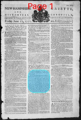 Page thumbnail for The New Hampshire Gazette And Historical Chronicle