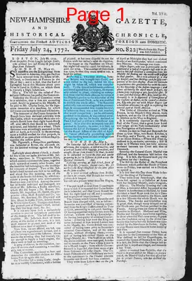 Page thumbnail for The New Hampshire Gazette And Historical Chronicle