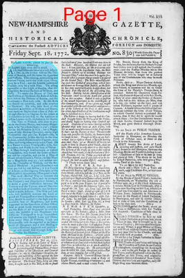 Page thumbnail for The New Hampshire Gazette And Historical Chronicle