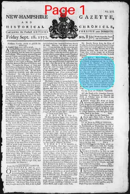 Page thumbnail for The New Hampshire Gazette And Historical Chronicle