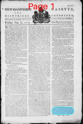 Page thumbnail for The New Hampshire Gazette And Historical Chronicle