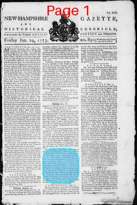 Page thumbnail for The New Hampshire Gazette And Historical Chronicle