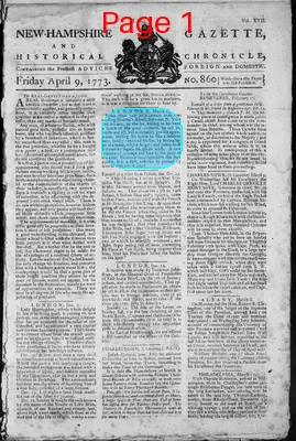 Page thumbnail for The New Hampshire Gazette And Historical Chronicle