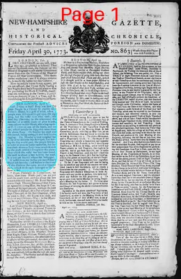 Page thumbnail for The New Hampshire Gazette And Historical Chronicle