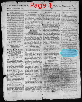 Page thumbnail for The New Hampshire Gazette And Historical Chronicle