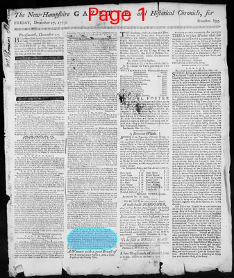 Page thumbnail for The New Hampshire Gazette And Historical Chronicle