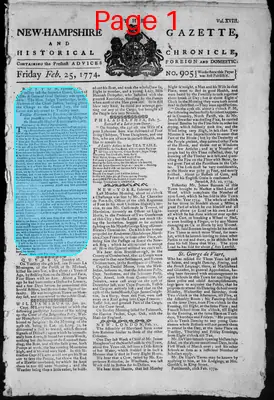 Page thumbnail for The New Hampshire Gazette And Historical Chronicle