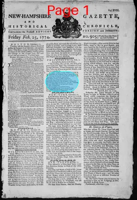 Page thumbnail for The New Hampshire Gazette And Historical Chronicle