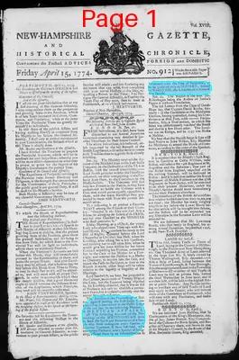 Page thumbnail for The New Hampshire Gazette And Historical Chronicle
