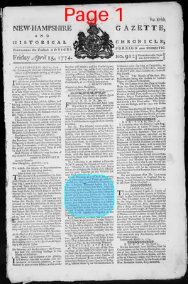 Page thumbnail for The New Hampshire Gazette And Historical Chronicle