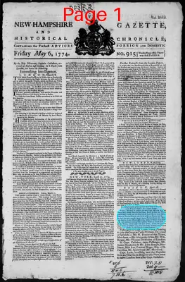 Page thumbnail for The New Hampshire Gazette And Historical Chronicle