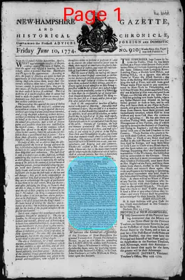 Page thumbnail for The New Hampshire Gazette And Historical Chronicle