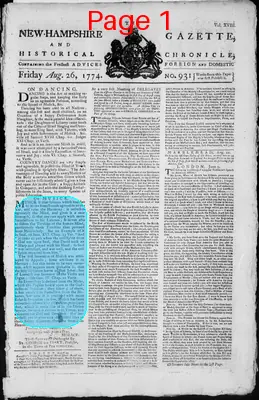 Page thumbnail for The New Hampshire Gazette And Historical Chronicle
