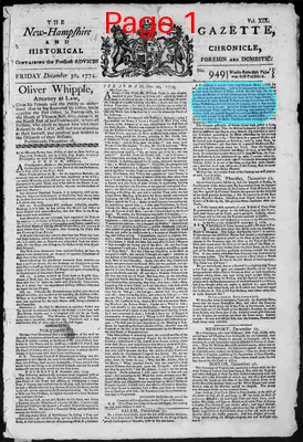 Page thumbnail for The New Hampshire Gazette And Historical Chronicle
