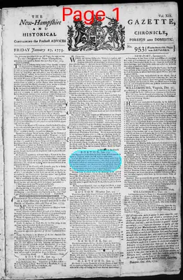 Page thumbnail for The New Hampshire Gazette And Historical Chronicle