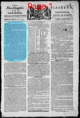 Page thumbnail for The New Hampshire Gazette And Historical Chronicle