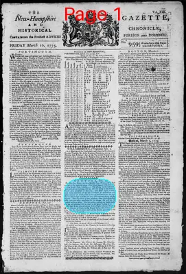 Page thumbnail for The New Hampshire Gazette And Historical Chronicle