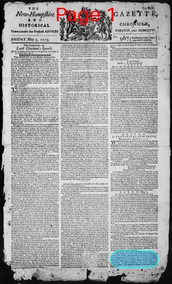 Page thumbnail for The New Hampshire Gazette And Historical Chronicle