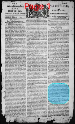 Page thumbnail for The New Hampshire Gazette And Historical Chronicle