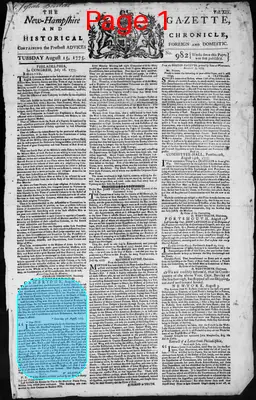 Page thumbnail for The New Hampshire Gazette And Historical Chronicle