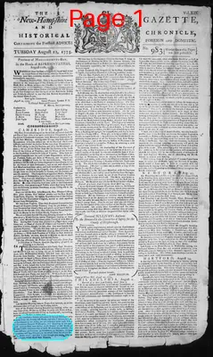 Page thumbnail for The New Hampshire Gazette And Historical Chronicle