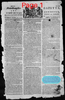 Page thumbnail for The New Hampshire Gazette And Historical Chronicle