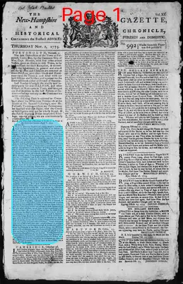 Page thumbnail for The New Hampshire Gazette And Historical Chronicle