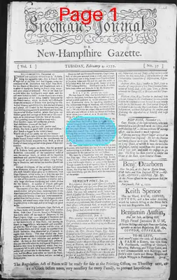 Page thumbnail for The Freeman's Journal, Or, New Hampshire Gazette