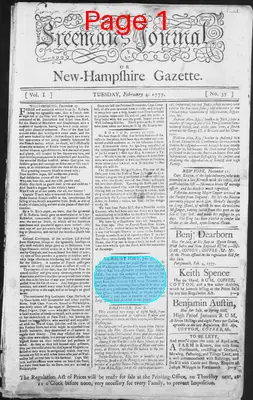 Page thumbnail for The Freeman's Journal, Or, New Hampshire Gazette