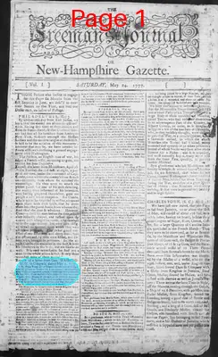 Page thumbnail for The Freeman's Journal, Or, New Hampshire Gazette
