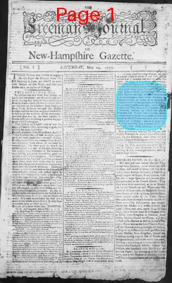 Page thumbnail for The Freeman's Journal, Or, New Hampshire Gazette