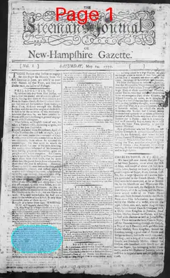 Page thumbnail for The Freeman's Journal, Or, New Hampshire Gazette
