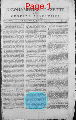 Page thumbnail for The New Hampshire Gazette And General Advertiser