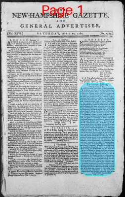 Page thumbnail for The New Hampshire Gazette And General Advertiser
