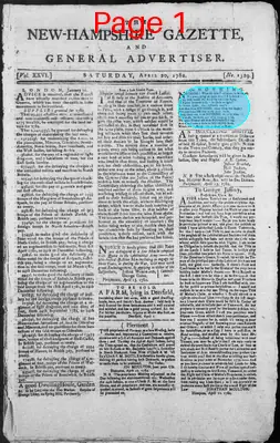 Page thumbnail for The New Hampshire Gazette And General Advertiser
