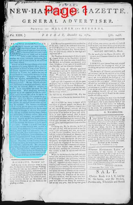 Page thumbnail for Fowle's New Hampshire Gazette And General Advertiser