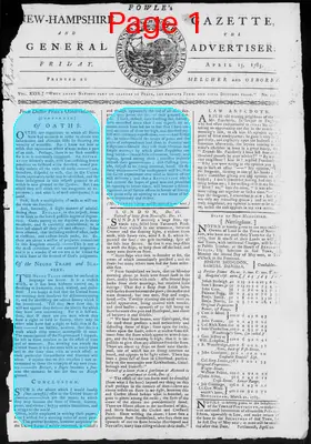 Page thumbnail for Fowle's New Hampshire Gazette And General Advertiser