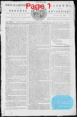 Page thumbnail for Fowle's New Hampshire Gazette And General Advertiser