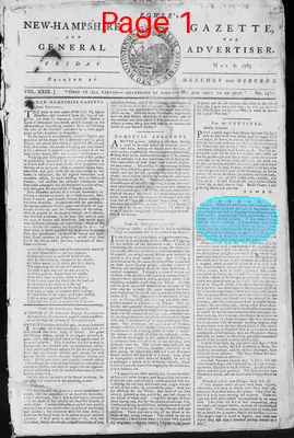 Page thumbnail for Fowle's New Hampshire Gazette And General Advertiser