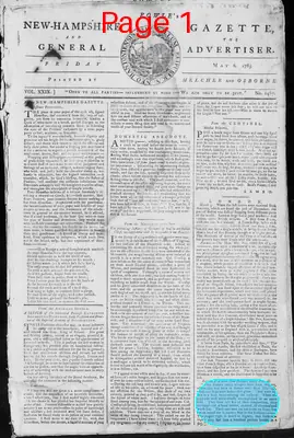 Page thumbnail for Fowle's New Hampshire Gazette And General Advertiser