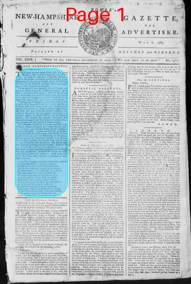 Page thumbnail for Fowle's New Hampshire Gazette And General Advertiser