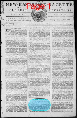 Page thumbnail for Fowle's New Hampshire Gazette And General Advertiser