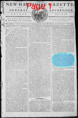 Page thumbnail for Fowle's New Hampshire Gazette And General Advertiser