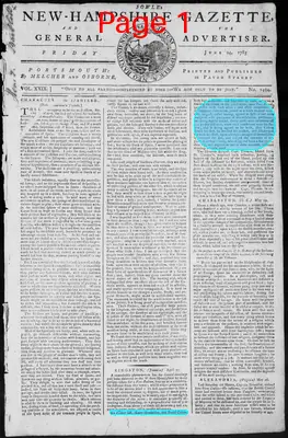 Page thumbnail for Fowle's New Hampshire Gazette And General Advertiser