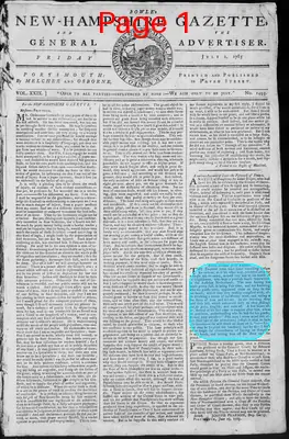 Page thumbnail for Fowle's New Hampshire Gazette And General Advertiser