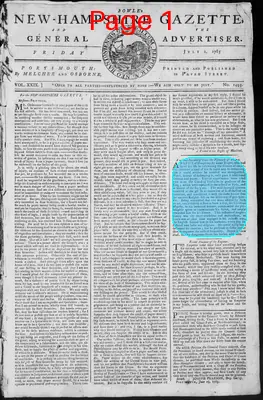 Page thumbnail for Fowle's New Hampshire Gazette And General Advertiser