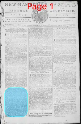 Page thumbnail for Fowle's New Hampshire Gazette And General Advertiser