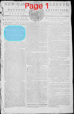 Page thumbnail for Fowle's New Hampshire Gazette And General Advertiser