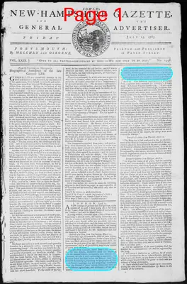 Page thumbnail for Fowle's New Hampshire Gazette And General Advertiser