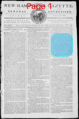 Page thumbnail for Fowle's New Hampshire Gazette And General Advertiser